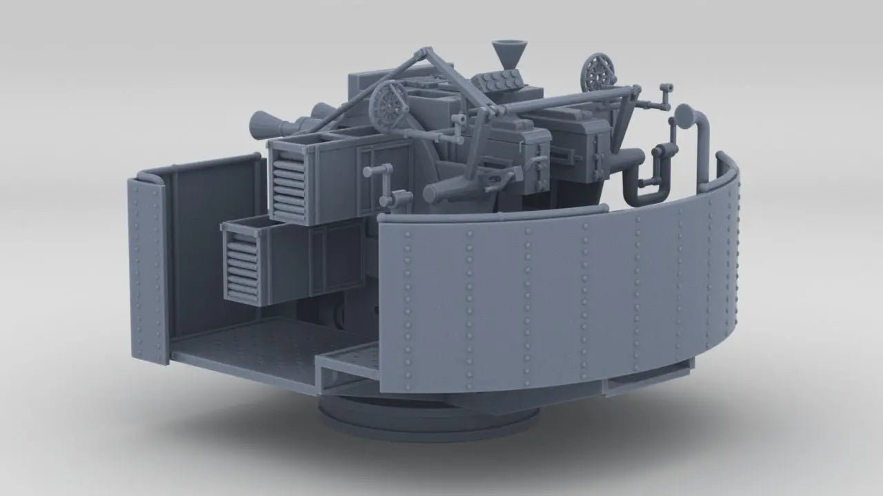 1/96 RN QF 2-Pounder (40mm) Quadruple Naval Gun - distefan 3d print
