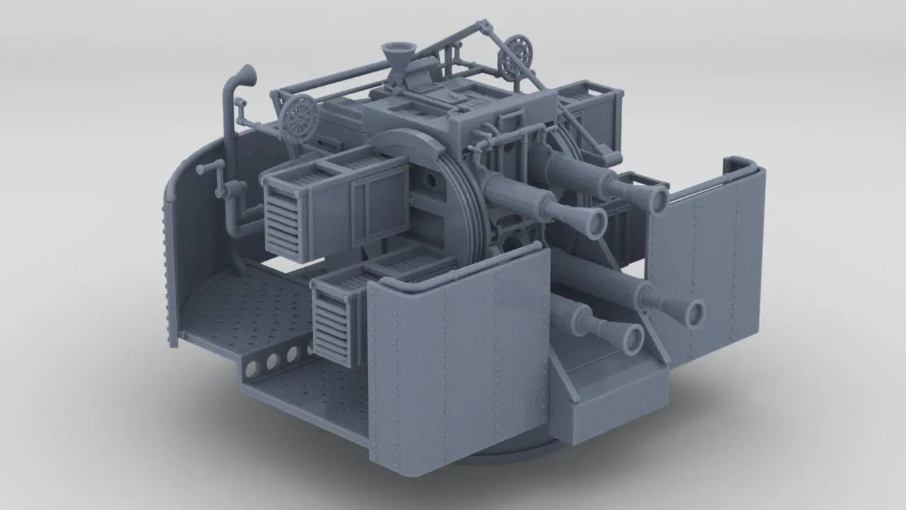 1/96 RN QF 2-Pounder (40mm) Quadruple Naval Gun - distefan 3d print