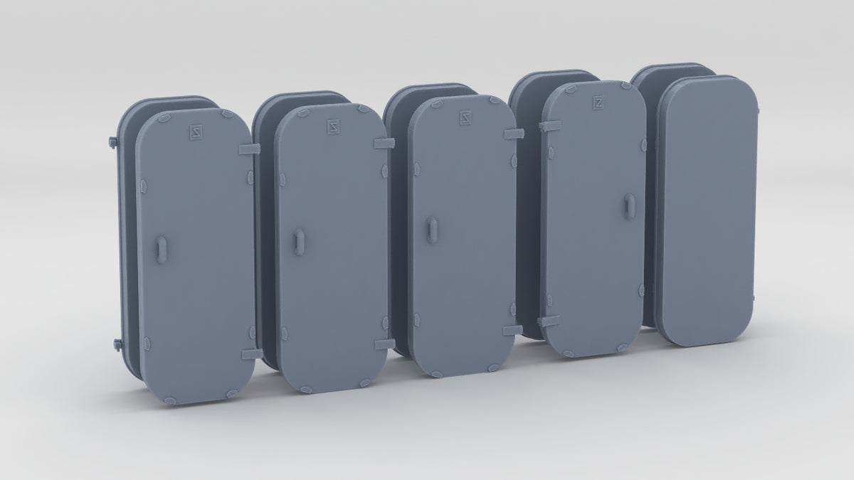 1/96 US Fletcher Amidship Deck 1 - Doors Set (10pcs) - distefan 3d print