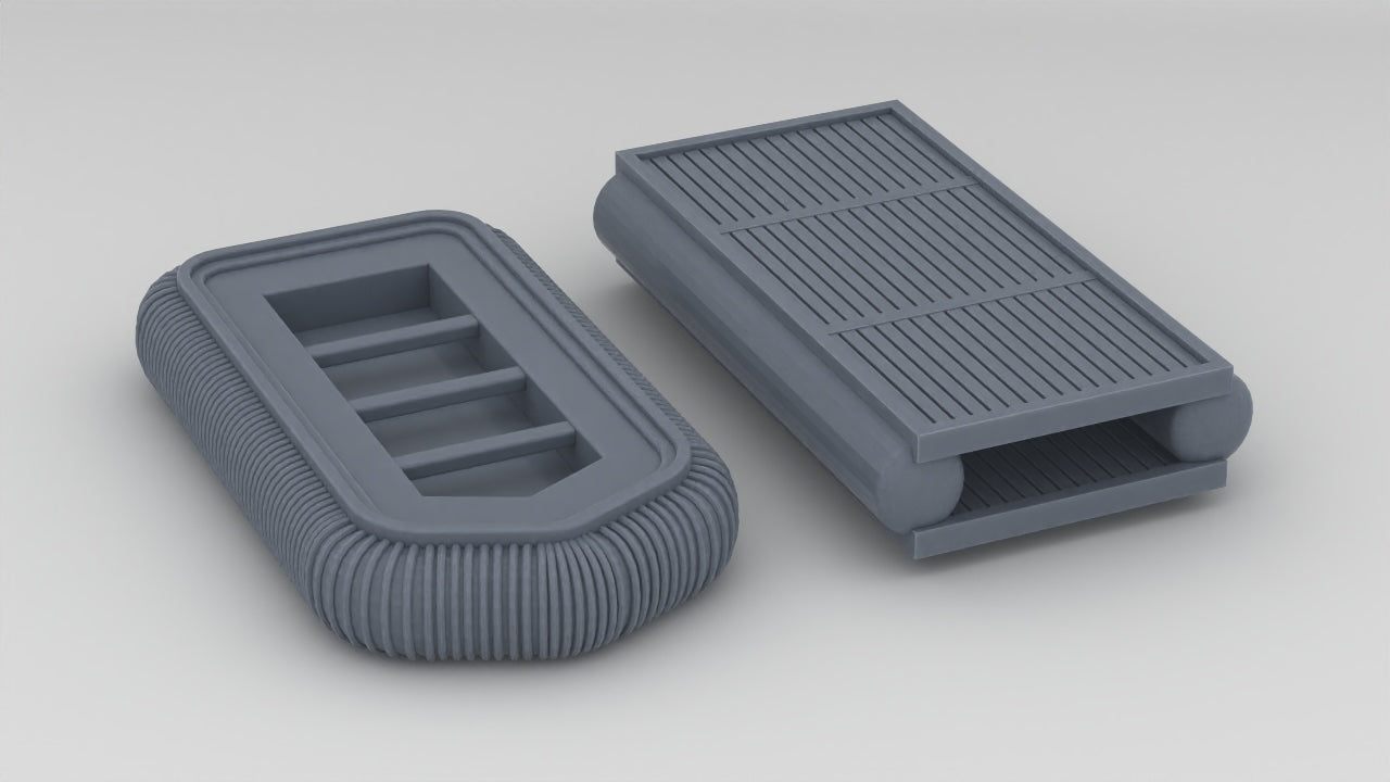 1/96 US Liberty-class Slanted Life Raft "Slides" Starboard Set (2pcs) - distefan 3d print