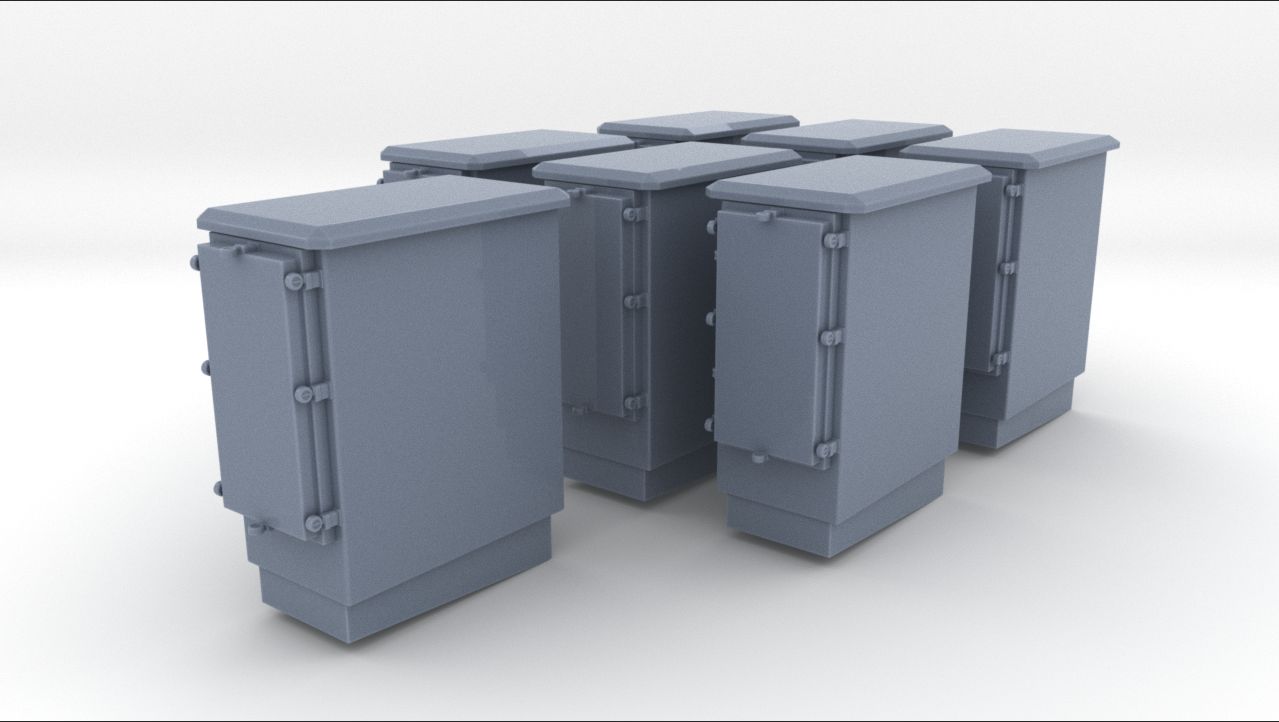 1/96 USN 3-inch 50 Ammo Lockers Set (7pcs) Resin3Dinteractive