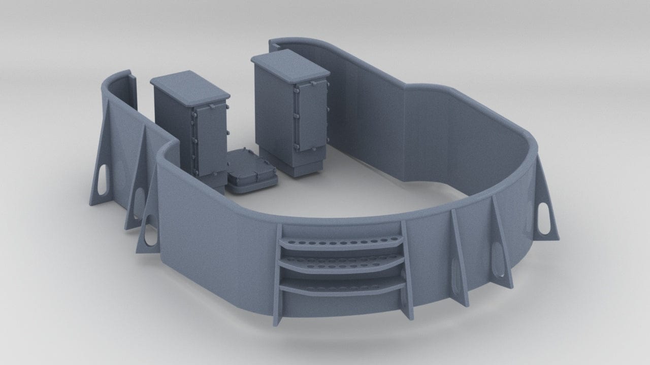 1/96 USN 3 inch 50 Gun Tub Set - distefan 3d print