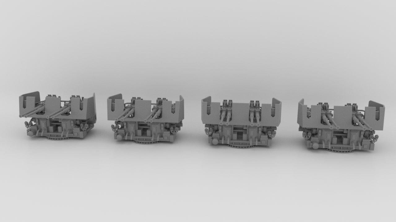 1/96 USN 40mm Quad Bofors Mount with Shield Set 4pcs - Distefan 3D Print