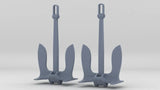 1/96 USN Anchor (30.000 lbs.) Set (2pcs)