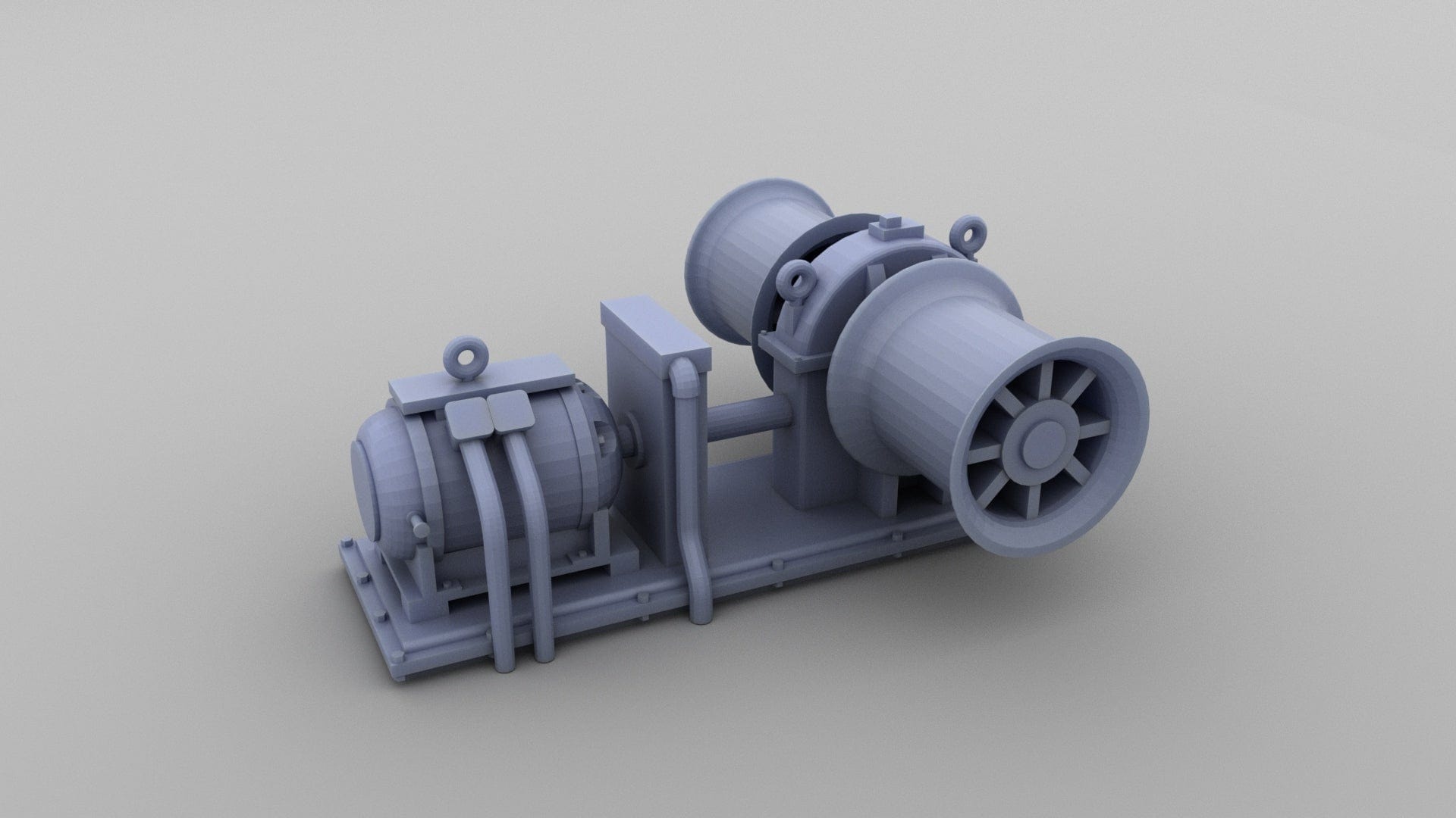 1/96 USN Winch v2 (3D Printed) - Ship Model Parts