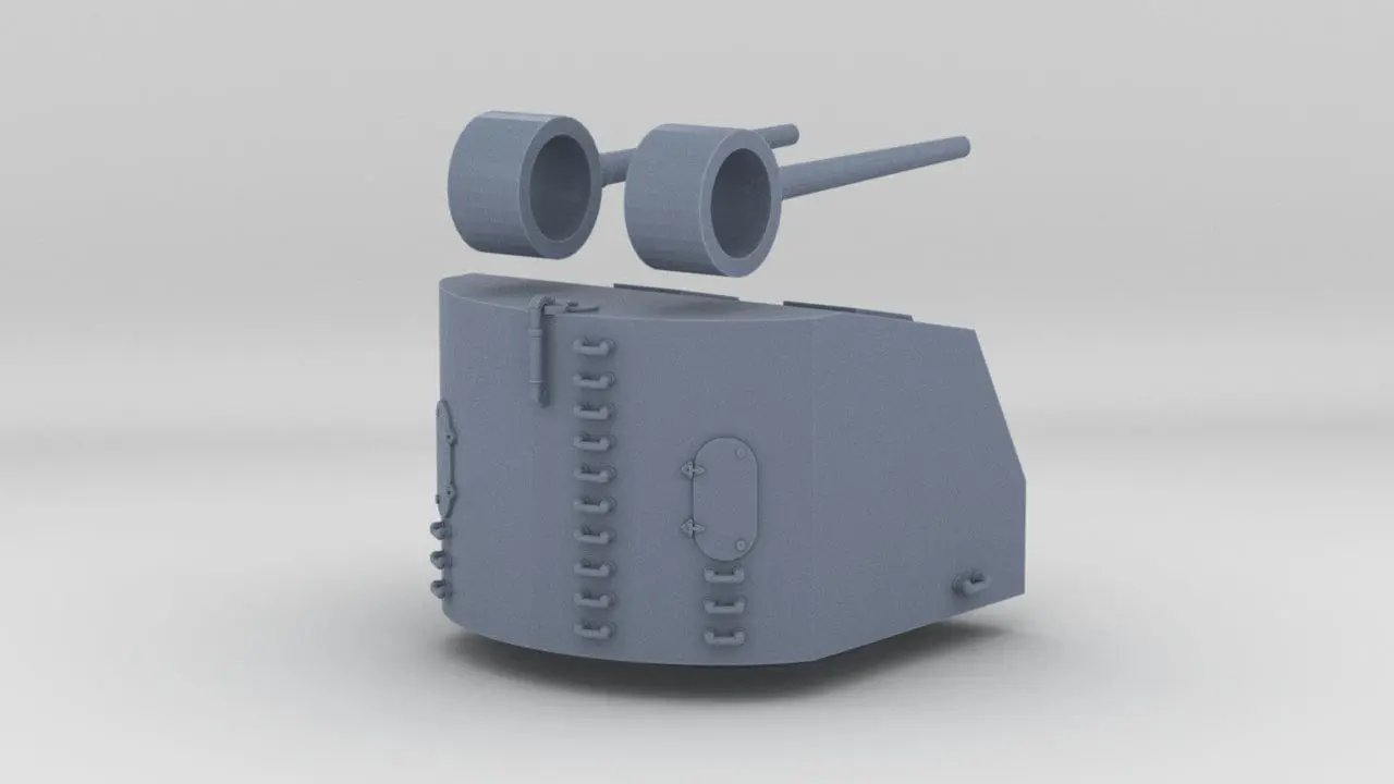 1/96 USS Baltimore (CA-68) Dual 5 in/38 Cal AA Gun Set - distefan 3d print