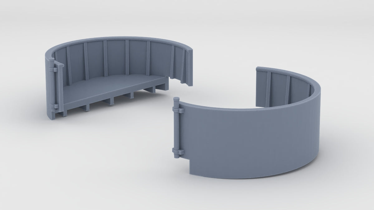 1/96 USS Kidd (DD-661) Forward Deck 1 Tub 20mm (Summer 1944) Set (2pcs) - distefan 3d print