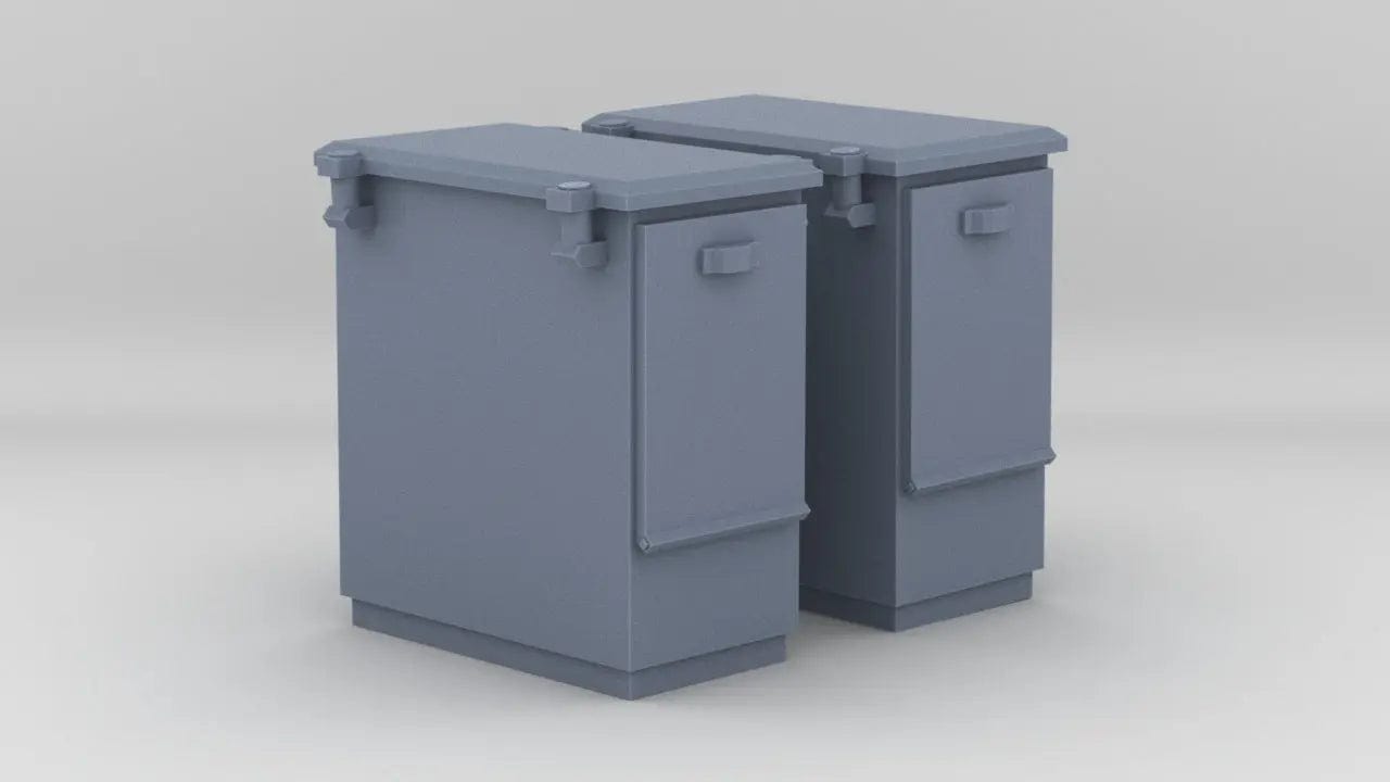 1/96 USS Sub Chaser 3”/50 Ammo Box Set (2pcs) - distefan 3d print