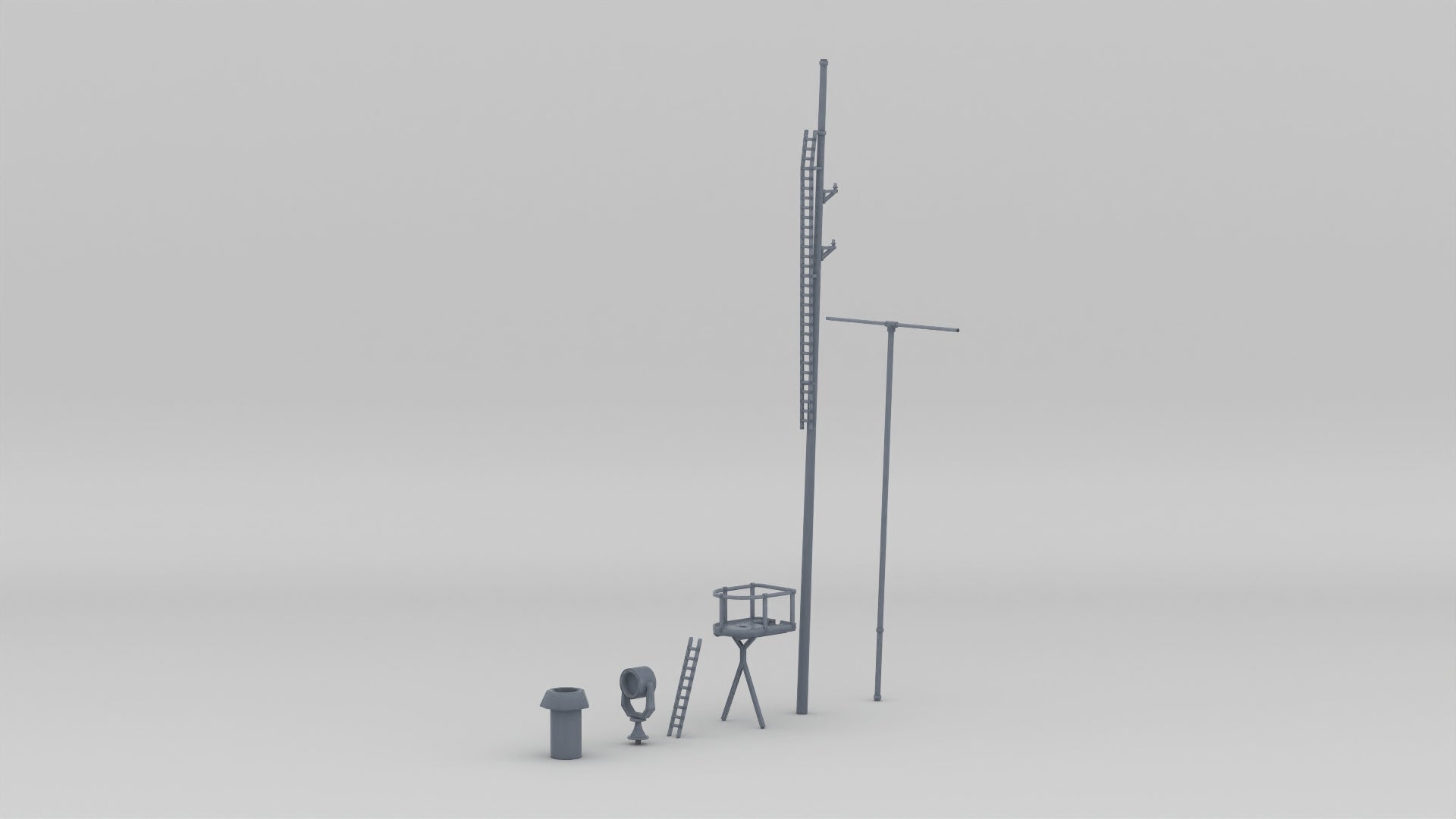 1/96 USS Ward Forward Mast Kit - Protosoon