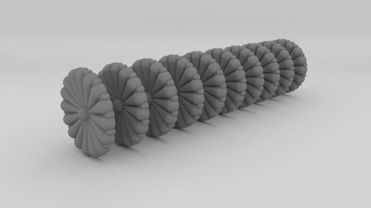 2.5 inch IJN Gold chrysanthemum set 10pcs - distefan 3d print