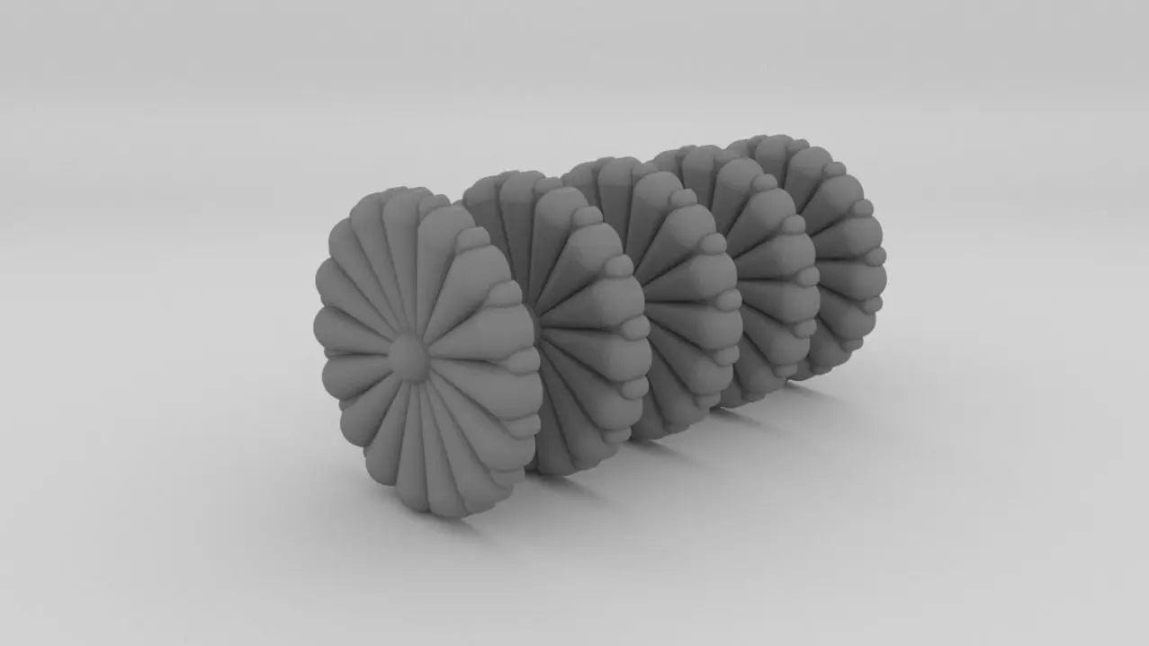 2.5 inch IJN Gold Chrysanthemum Set 5pcs - distefan 3d print
